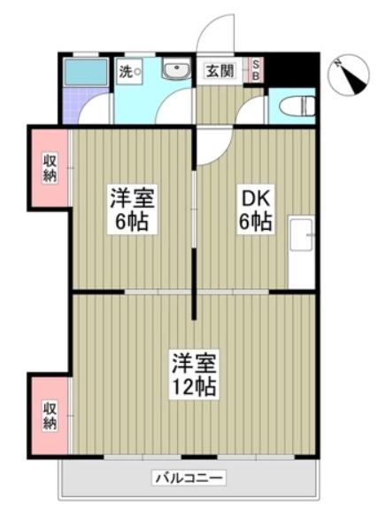 レジデンス田中A(2DK/1階)の間取り写真