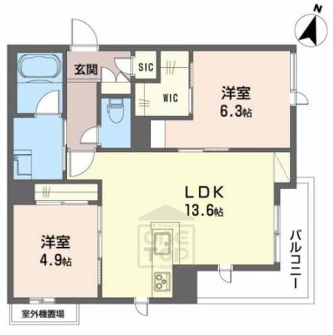 シャーメゾン ルミエール(2LDK/3階)の間取り写真