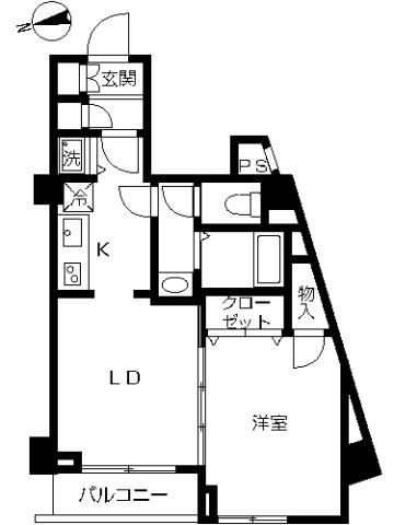 スカイコート蒲田第7(1LDK/3階)の間取り写真