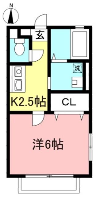エクリュー吉祥寺(1K/2階)の間取り写真