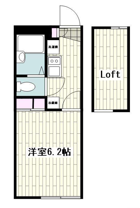 レオパレス和田(1K/1階)の間取り写真