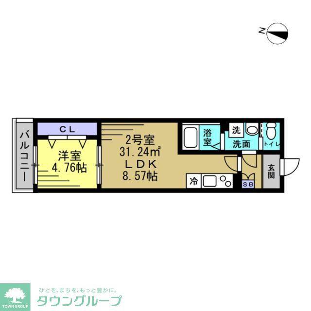 TKP北小金I(1LDK/2階)の間取り写真