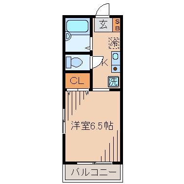 タウンハウス(1K/1階)の間取り写真