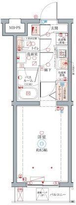 クレヴィスタ柴又(1K/2階)の間取り写真