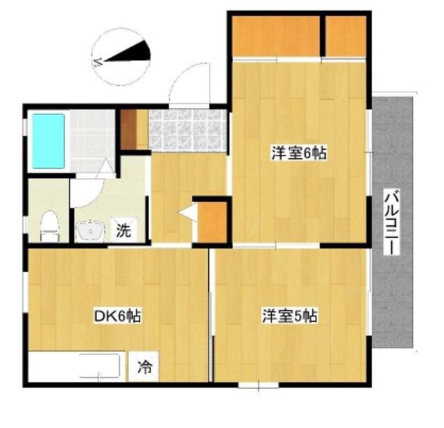 シェレナモア中島(2DK/1階)の間取り写真