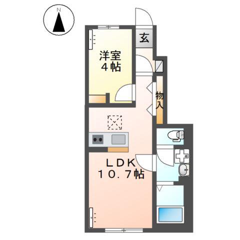 サンライズK(1LDK/1階)の間取り写真