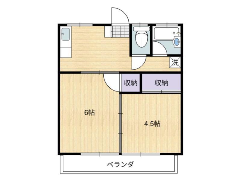山惣栄町コーポ(2DK/1階)の間取り写真