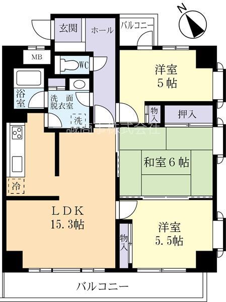 リヴェール観音台(3LDK/4階)の間取り写真