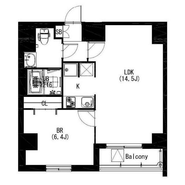 エスティメゾン戸越 部屋番号702(1LDK/7階)の間取り写真