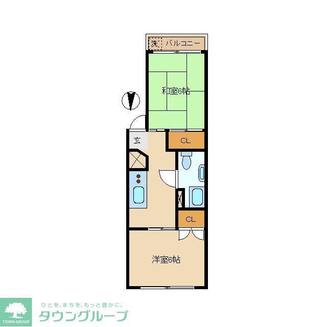 中野本町ローヤルコーポ(2K/5階)の間取り写真