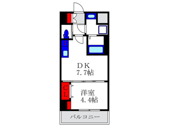 ディアー中桜塚(1DK/5階)の間取り写真