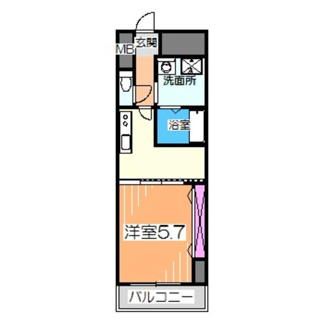 宿院西TKハイツ2号館(1DK/3階)の間取り写真