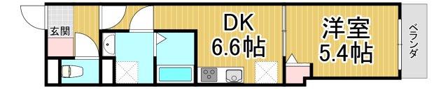 クレアール塚口Ⅱ(1DK/1階)の間取り写真