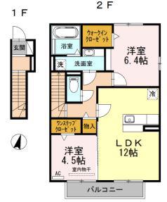 WING T(2LDK/2階)の間取り写真