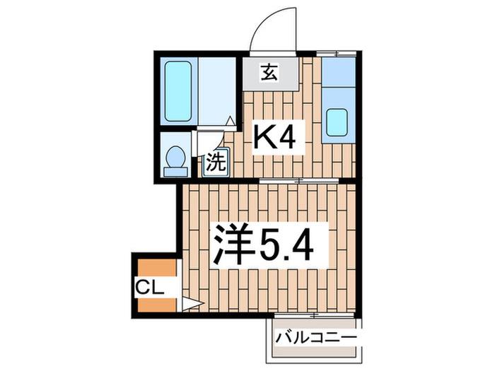 メゾン清水(1K/2階)の間取り写真