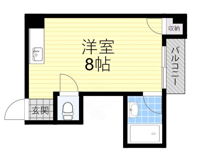 コーポイン長居A棟(ワンルーム/3階)の間取り写真