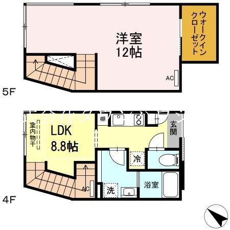 グランテージ西小山(1LDK/4階)の間取り写真