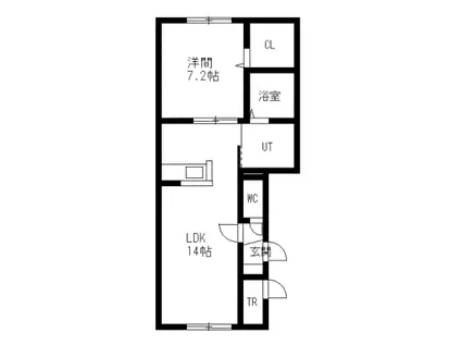 GRACE (1LDK/2階)の間取り写真