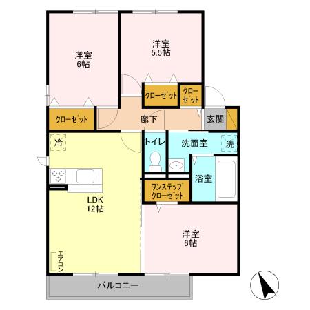 テイルオブテイル(3LDK/2階)の間取り写真