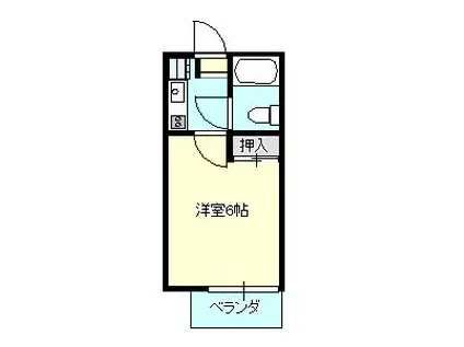 ヒルトップハイム(1K/1階)の間取り写真