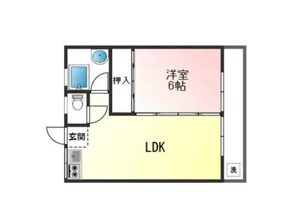 オークラパークマンション(1LDK/4階)の間取り写真