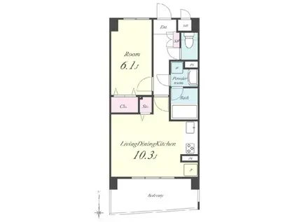 エレガン・レーヴ(1LDK/2階)の間取り写真