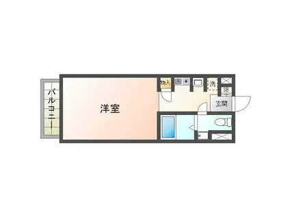 カーサ王塚台(ワンルーム/2階)の間取り写真