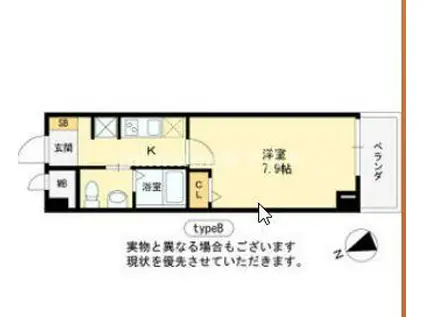 YOSHITOMI SANNOU(1K/2階)の間取り写真
