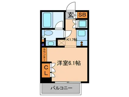 イプセ蒲田(1K/12階)の間取り写真