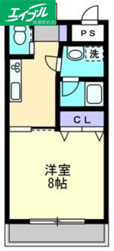 ハアラン一ノ宮(1K/3階)の間取り写真