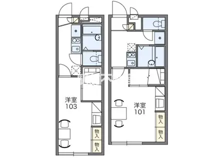 レオパレス紺屋町(1K/1階)の間取り写真