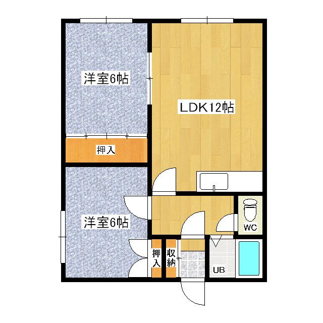 おおたハイツ(2LDK/2階)の間取り写真
