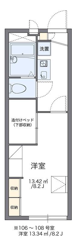 ベガIII(1K/2階)の間取り写真