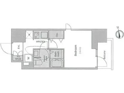 レジディア大森II(1K/8階)の間取り写真