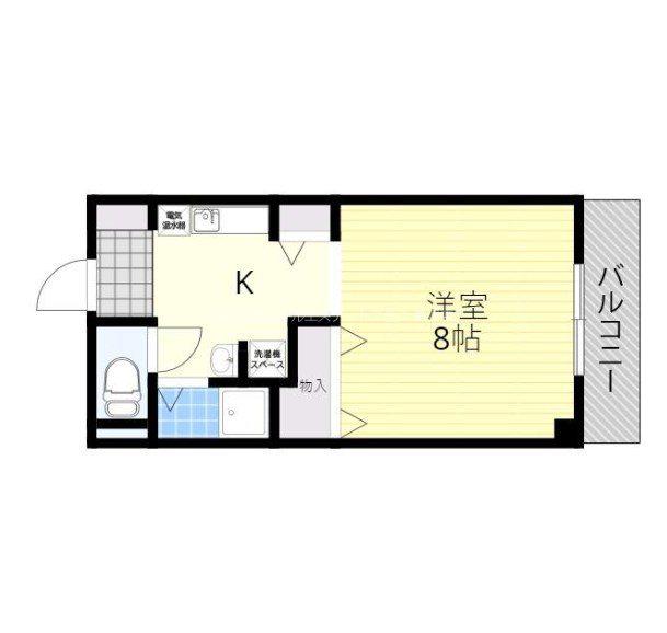 第3ハイツ高樋(1K/3階)の間取り写真