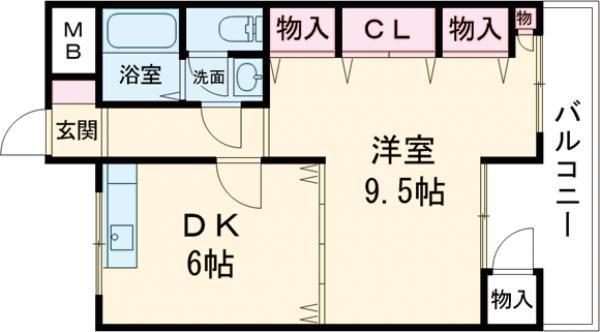 ロイヤルコーポ吉田(1DK/4階)の間取り写真