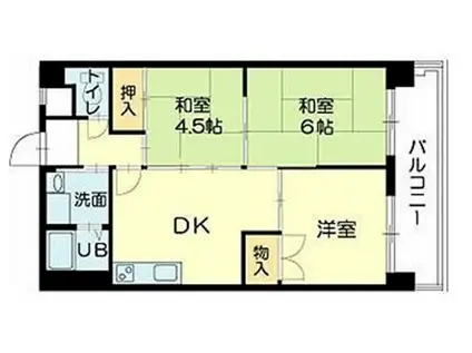 ピアイースト姫路白浜(3DK/2階)の間取り写真