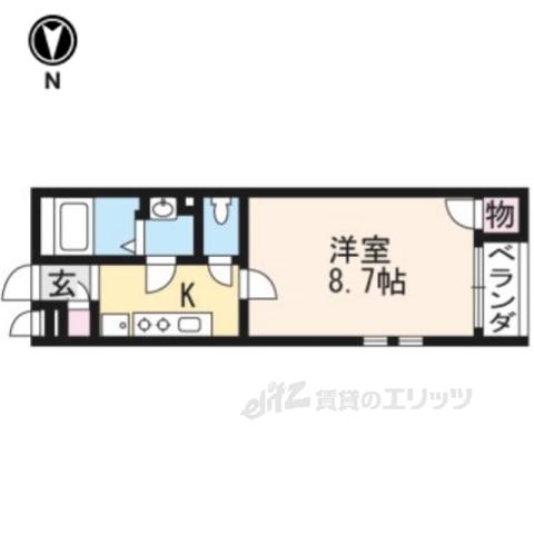 クレイノNEXUS(1K/2階)の間取り写真