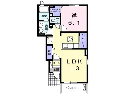 レジデンス オオギI(1LDK/1階)の間取り写真