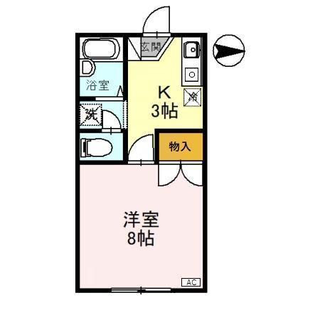 ワンズ18A棟(1K/1階)の間取り写真