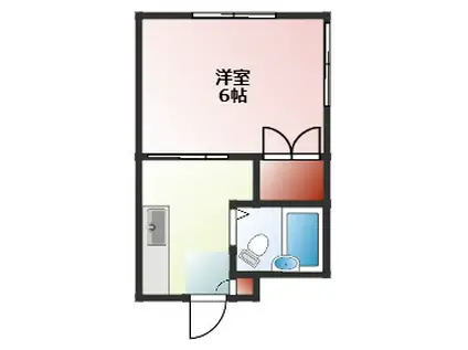 ハイツやまびこB棟(1K/2階)の間取り写真