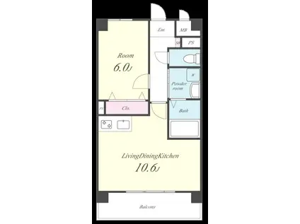 エル・グリシーヌ(1LDK/8階)の間取り写真