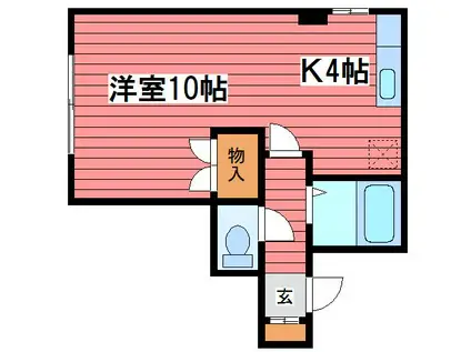 ハーベストV(1K/3階)の間取り写真