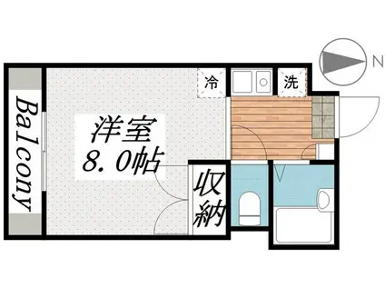 ブランドミール(1K/2階)の間取り写真