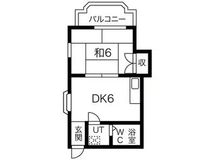 ポシェット東鷹(1DK/2階)の間取り写真