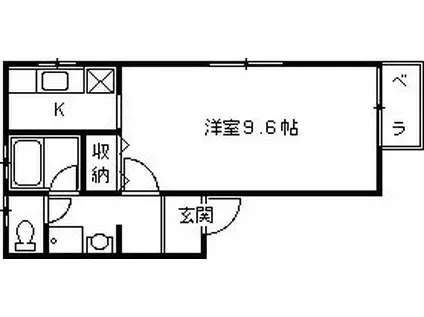 フジテラス(1K/2階)の間取り写真