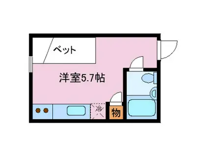 アルプスビル(ワンルーム/4階)の間取り写真