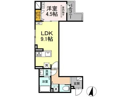 セレスティア大島(1LDK/3階)の間取り写真