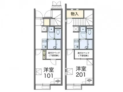 レオネクストプランドールII(1K/1階)の間取り写真