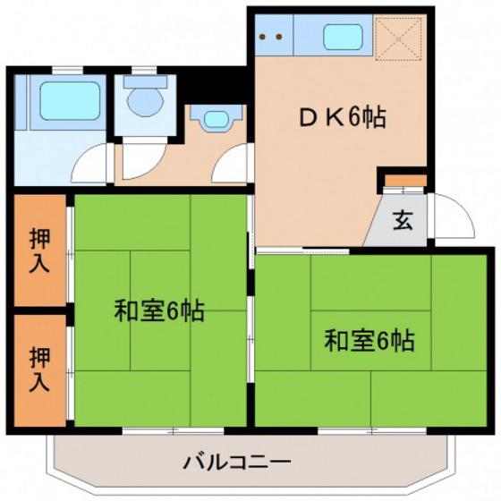 VISTA五日市(2DK/3階)の間取り写真